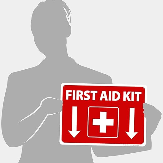 First Aid Kit Sign, (SI-1040) 10x14 Inches, Rust Free .040 Aluminum, Fade Resistant, Made in USA