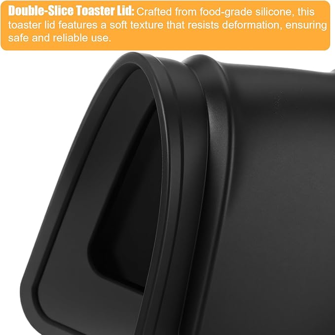 2 Pack Silicone Toaster Cover 2 Slice, Black Reusable Toaster Cover Bread Maker Machine Dust Covers Protector Lid Sandwich Machine Part Accessories