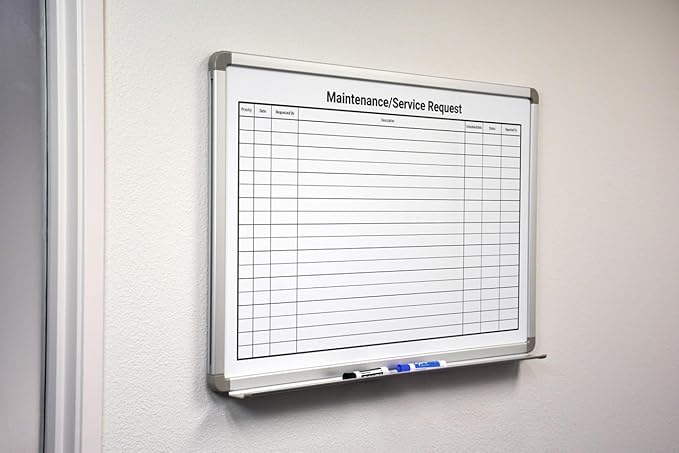 Maintenance/Service Request Whiteboard 36" x 24"