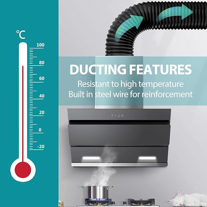 HG Power 6 Inch Flexible Vent Hose, 32 Feet Flexible Aluminum Air Ducting, Three Layer Protection Dryer Hose with 2 Clamps for HVAC Ventilation Heating Cooling Exhaust