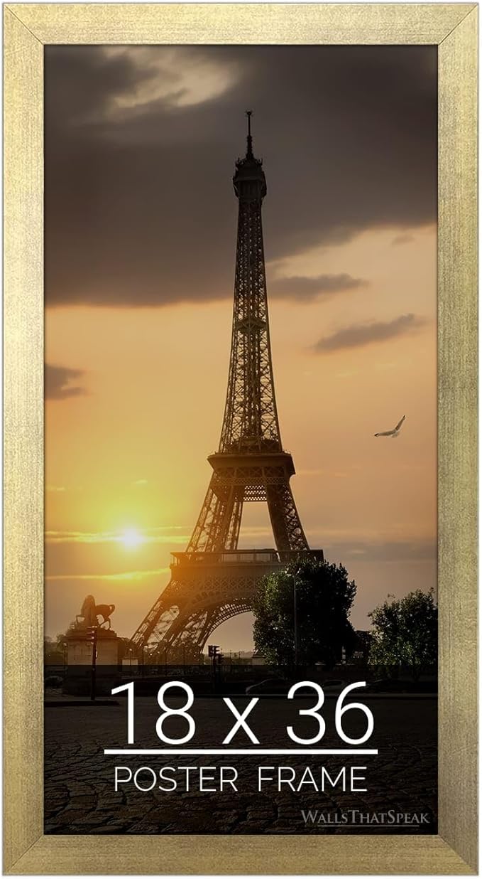 wallsthatspeak 18x36 Gold Picture Frame for Puzzles Posters Photos or Artwork