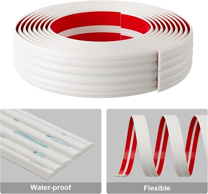 Wall Corner Protector & Edge Guard，Peel and Stick Wall Trim Moulding Inside & Outside Corner Molding Trim Caulk Strip, Self Adhesive Trim for Wall Edge,Ceiling,Countertop, 2.36” W x40’ L, White