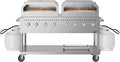 60 in. 8-Burner Commercial Outdoor Propane Gas Grill with Two 30 in. Pizza Ovens in Stainless-Steel, ETL Listed (CGKIT6-P30P30)