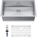 30-Inch Drop in Kitchen Sink Handmade Topmount 16 Gauge 304 Stainless Steel Single Bowl Kitchen Workstation Sink in 10-inch-Depth 30"x19"x10"