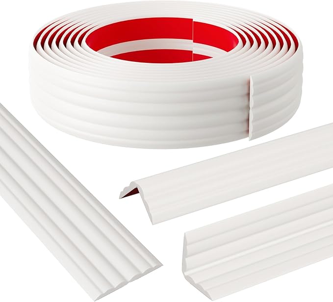 Wall Corner Protector & Edge Guard，Peel and Stick Wall Trim Moulding Inside & Outside Corner Molding Trim Caulk Strip, Self Adhesive Trim for Wall Edge,Ceiling,Countertop, 2.36” W x40’ L, White