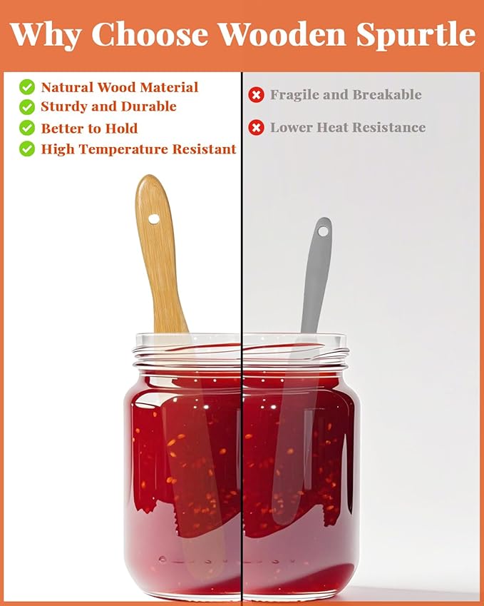 3Pcs Skinny Spurtle for Sourdough Starter, Wooden Spurtle Spatula for Cooking, Spreading, Reaching Bottom of Jar, Dough Whisk and Sour Dough Tools, Spurtles Kitchen Tools Wooden for Baking Lovers