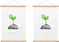 FALAMON 2 Pack Magnetic Poster Hanger Frame, 24x36 24x30 24x17 Teak Wood Magnet Poster Frame for Hanging Posters, Prints, Photos, Pictures, Maps, Scrolls, and Canvas Artwork