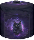 Xoenoiee Black Cat Boho Mandala Print Pressure Cooker Cover for Kitchen Appliance Dust Cover with Pockets for Rice Cooker Air Fryer Slow Cooker, for 3 Qt Pot