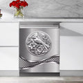 Stainless Steel Design Bird Painting Dishwasher Magnet Cover Sticker,Refrigerator Magnet Cover Decal Fridge Microwave Stickers Kitchen Decor,23 x 26 Inch