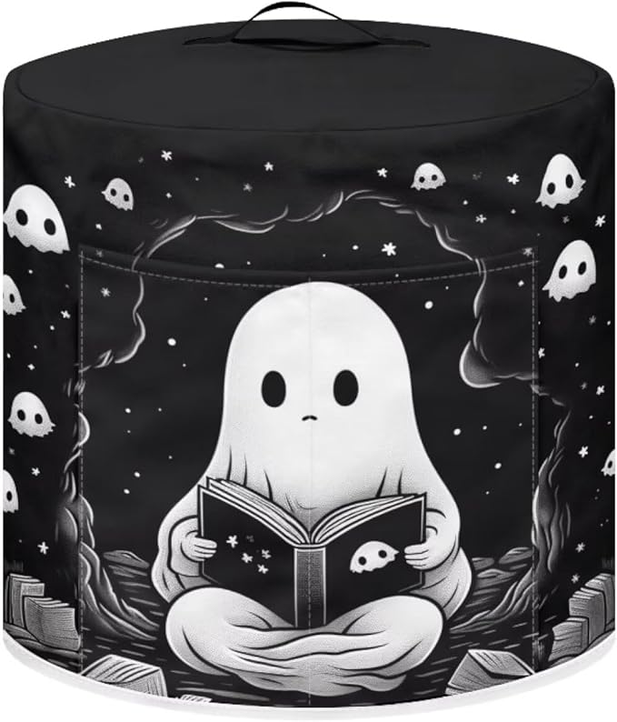 Flashideas Cute Ghost Pressure Cooker Cover, Kitchen Appliance Dust Cover, Rice Cooker Protective Cover with Pocket, Suitable for Air Fryer Cover, Toaster Cover, Oven Cover