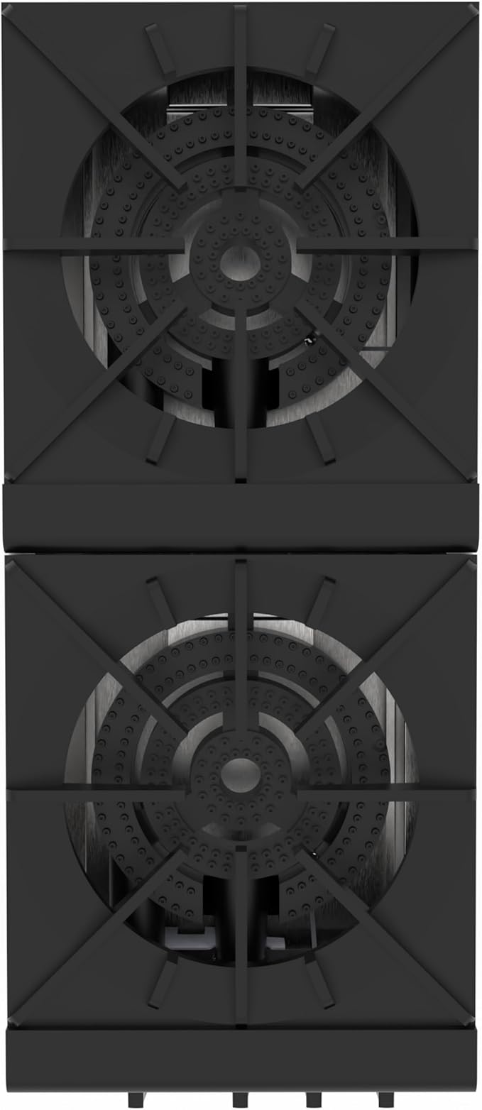 2 Burner Commercial Stock Pot Range with Storage Cabinet, Heavy Duty Gas Stove with 4 Cast Iron Burners, 180000 BTU, Stainless Steel Body, Natural Gas/Propane, 3/4" NPT
