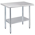 Profeeshaw Stainless Steel Prep Table 36x24 Inch NSF Commercial Work Table with Undershelf Heavy Duty Table for Kitchen Restaurant Home Hotel