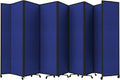 Versare Room Divider 360 Portable Wall Partition | Folding Panels | Large Freestanding Divider | Locking Wheels | Temporary Room Separator
