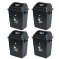 4-Pack 8 Gallon Kitchen Trash Can with Swing Lid, Plastic Kitchen Garbage Can, Small Waste Bin for Kitchen, Bathroom, Bedroom, Office, Gray
