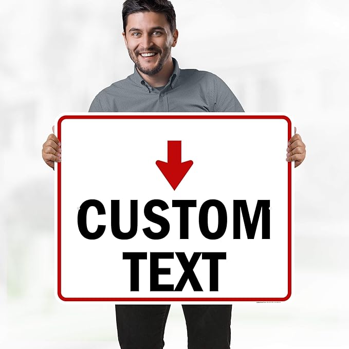 Custom Arrow Directional Sign, Down Arrow, 24x30 Inches, Rust Free .063 Aluminum, Fade Resistant, Made in USA by My Sign Center