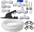 Refrigerator Water Line Kit Connection and 1/4 Compression Ice Maker Installation Kit,1/4" OD Tubing with Quick Connect Universal for GE LG Whirlpool Samsung Frigidaire