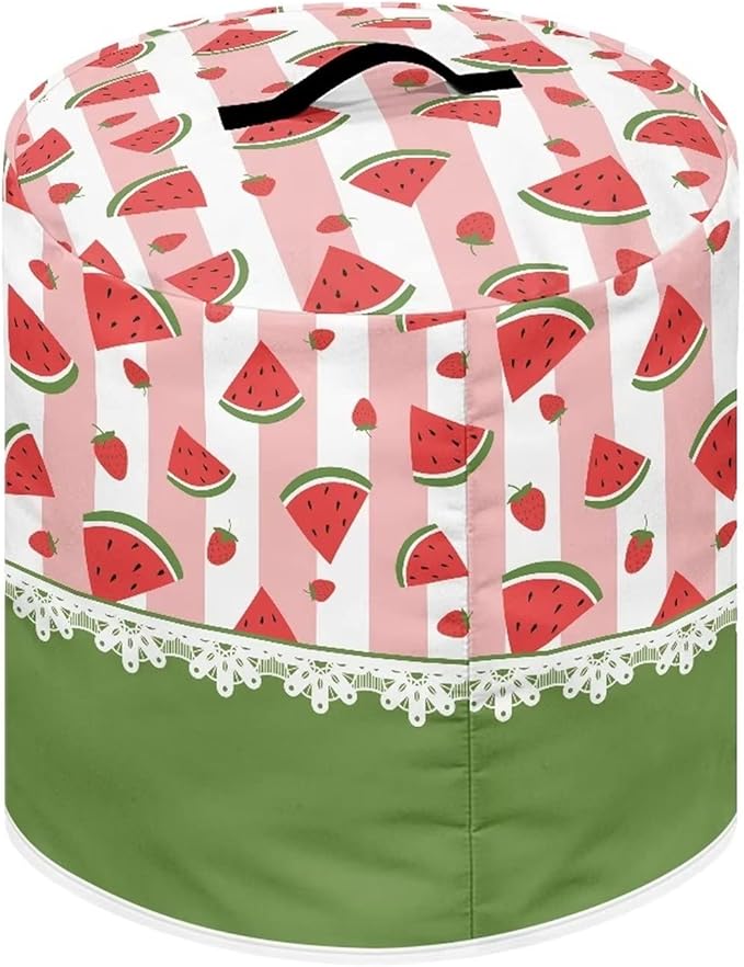 Round Pressure Cooker Cover 8 qt,Cute Watermelon Pattern Kitchen Appliance Cover Dust Cover with Pockets,Rice Cooker Cover,Air Fryer Cover,Toaster Cover,Oven Cover