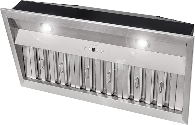 Akicon 36 Inch Range Hood Insert with 3 Speed, Ultra Quiet Stainless Steel Ducted Insert/Built-in Kitchen Vent Hood with Powerful Suction, Dimmable LED Lights and Dishwasher Safe Filters, 600 CFM