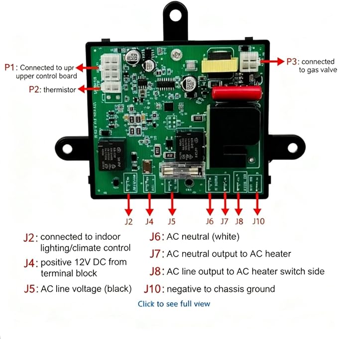 Upgraded 3316348.900 RV Refrigerator Circuit Board - Power Module for Dometic Fridges (7 Bottom Ports, Incompatible with 8/10 Ports Old Models)