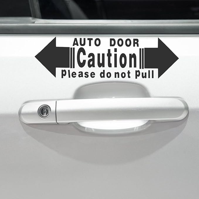 Veemoon Car Door Warning Sticker 4pcs Set Black Sliding Door Labels Do Not Touch Safety Decals for Automotive Exterior Window Glass Protection
