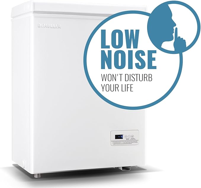 Chest Freezer Small Deep Freeezer with 2 Removable Baskets, Compact Freezer with Digital Control Panel accurate to 1 ℉, Mini Freezer for Homes Garages Basements White