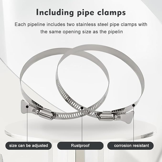 4-Inch Dryer Vent Hose 26FT, Flexible Aluminum Duct with 2 Clamps, Heavy-Duty Four Layer Protection for HVAC Ventilation and Exhaust Gray