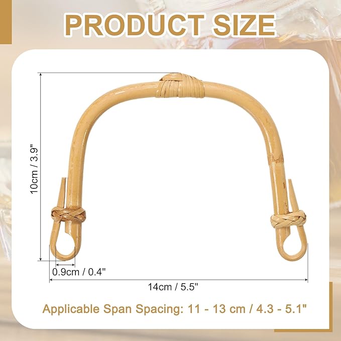 uxcell Bamboo Teapot Handle U-Shape Handle Replacement for Span 4.3-5.1 Inch Ceramic Pottery Tea Pots Tea Kettle Accessories Supplies, Heart Knot