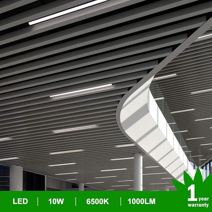 LightingWill 4 Pack LED Shop Light 2FT, Daylight White 6000~6500K, 10W, Linkable T5 Integrated Fixture, Utility LED Ceiling Light and Under Cabinet Light, Corded Electric with Built-in ON/Off Switch