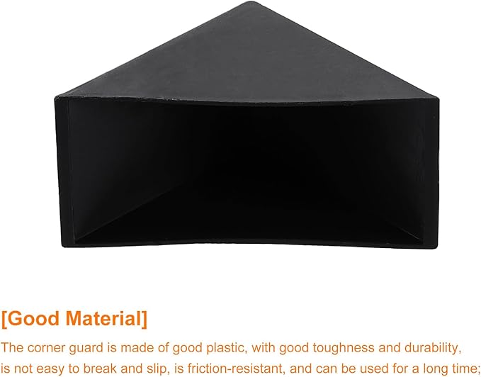 uxcell 20Pcs Plastic Corner Protectors 30x67mm Right Angle Shape Glass Corner Guards Cushion for Corner Protection of Glass, Mirror, Tile, Black
