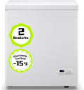 Small Mini Chest Freezer with 2 Hanging Baskets Electronic Control to 1℉Top Open Door Open Freezer Energy Saving Quiet Operation Perfect for Dorm, Garage and RVS, White