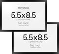 Homeforia 5.5 x 8.5 Business License Frame Black, High End Metal 5.5x8.5 Certificate Frames, 8.5x5.5 Document Frames for Wall or Tabletop, 5.5 by 8.5 Picture Frames, Tempered Glass, Wall Kit, Set of 2