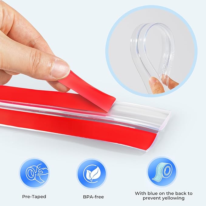 Edge Corner Protector Baby Proofing, Clear Soft Corner Protectors Baby Proof, Furniture Corner Guard & Edge Safety, Edge Protector for Table and Fireplace(9.8ft L*1.56inch W*0.14inch H)