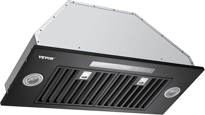 VEVOR Range Hood Insert, 30 Inch Built-in Kitchen Vent Hood, 800CFM Steel Stove Hood, with Gesture & Touch Control, LED Light, Baffle Filters, 4-Speed Exhaust Fan, Ducted/Ductless Convertible