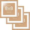 Homeforia 8x8 Picture Frames Wood, High-End Natural Oak 8 x 8 Square Frames with Mat 6 by 6 inch Photo, 8by8 Light Wooden Frames Matted to 6x6 Print, Tabletop Frame, Tempered Glass, Wall Kit, Set of 3