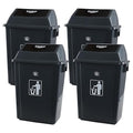 4 Packs 13 Gallon Plastic Kitchen Trash Can with Lids, Swing-Top Grabage Waste Bin, Gray
