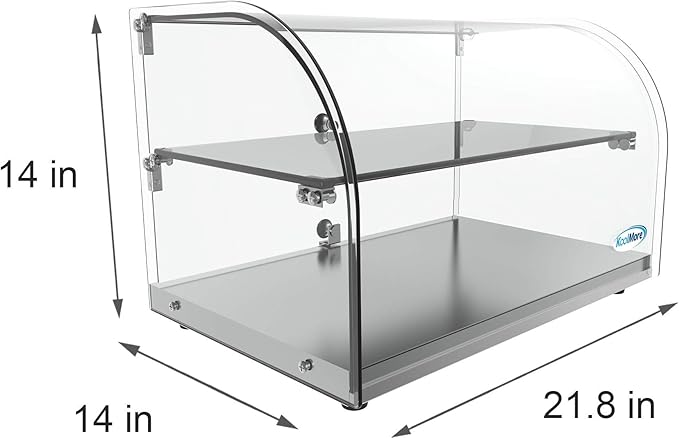 KoolMore - DC-2C 22" Commercial Countertop Bakery Display Case with Front Curved Glass and Rear Door - 1.5 cu. ft.