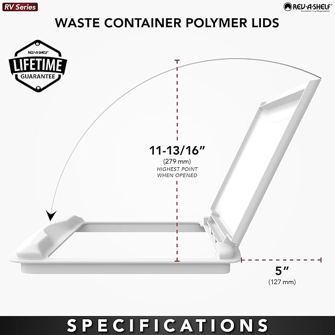 Rev-A-Shelf 50 Qt Under Sink Garbage Can Lid for Base Kitchen and Bathroom Cabinet, Replacement Plastic Trash Bin Lid Only, Green, RV-50-LID-G-1-40