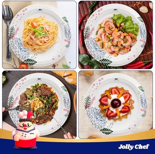 JOLLY CHEF 140 Count Disposable Paper Plates 10 inch - Image 4