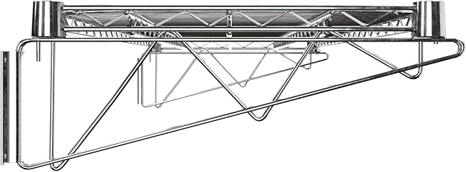 18" x 48" Chrome Wire Wall Mount Shelf