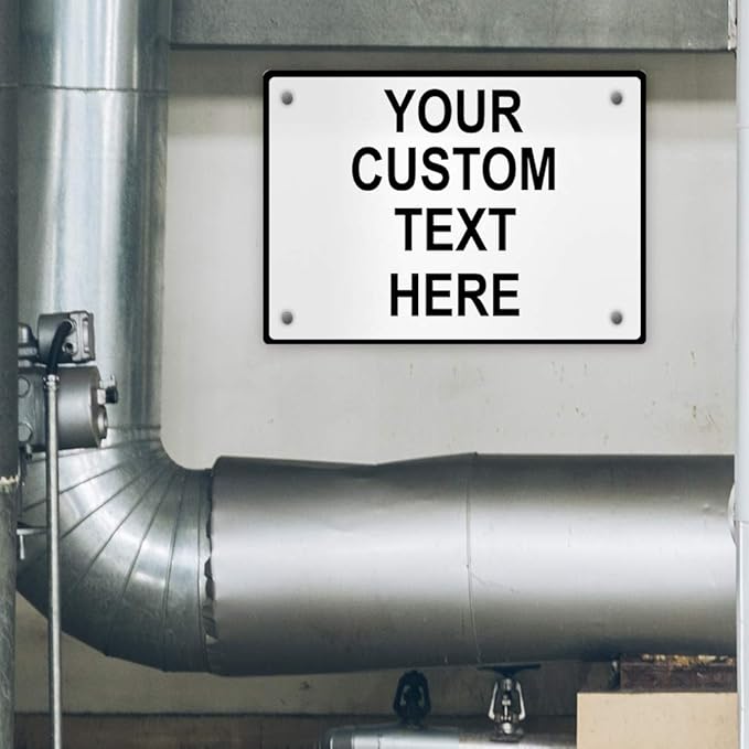 Aluminum Weatherproof Metal Sign Multiple Sizes Custom Personalized Text Here White Black Traffic Regulation Horizontal Street Signs 14x10Inches