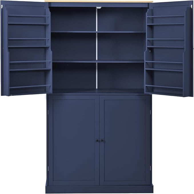 Merax 71.3" Tall Kitchen Storage Cabinet Pantry Farmhouse Freestanding Large Cupboard with 2 Drawers,2 Adjustable Shelves,for Dining Room
