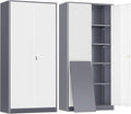 Greenvelly Metal Storage Cabinet with 2 Doors and 4 Adjustable Shelves, 72”H Metal Cabinet Lockable Storage Cabinet,Tall Locking File Cabinet for Office,Home, Garage, Gym, School