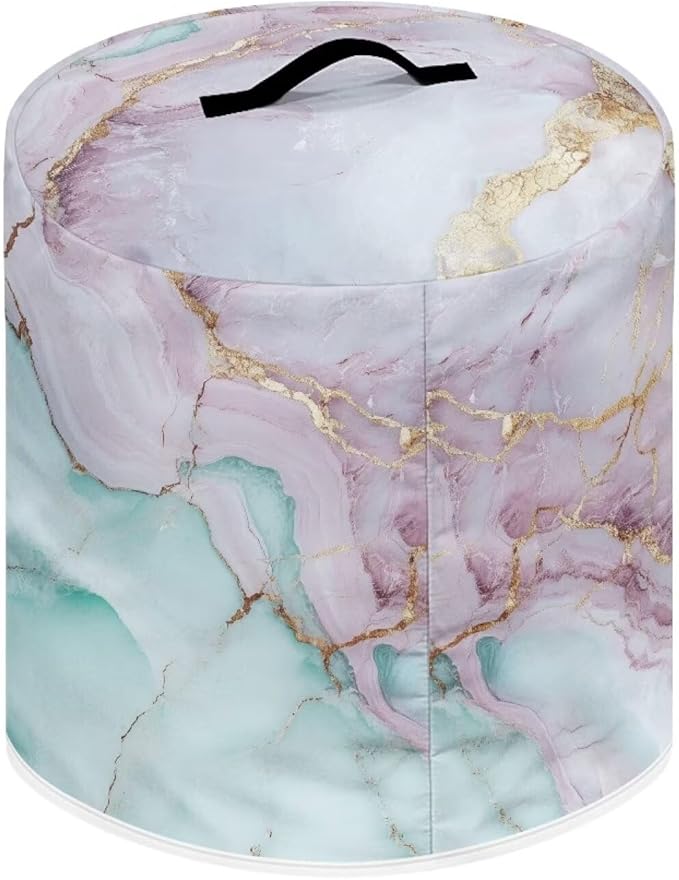Marble Dust Cover for Kitchen Instant Pot Accessories Appliance Cover Quart Pressure Cooker Air Fryer Rice Cooker Kitchen Appliance Dust Covers with Storage Pockets Size S