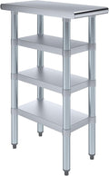24 in. x 12 in. Stainless Steel Work Table with Three Bottom Shelves | NSF Kitchen Prep Table | Utitly Metal Table
