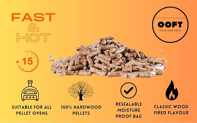 OOFT 100% Hardwood Pizza Oven Pellets and Firestarter Bundle - 5KG Resealable Bag - Suitable for Ooni, Dellonda, Nero, Fresh Grills, Ninja Woodfire and More - Includes Box of 25 Natural Firestarters