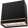 Akicon Range Hood 30 Inch, Stainless Steel Ducted Kitchen Hood with Powerful Motor, Wall Mount Modern Box, 30W X 30H X 14D Inch, AK-HS30HA-JBG (30 Inch, Jet Black with Gold)