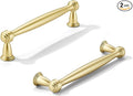 khtumeware 2 Pack 5 Inch(128mm) Brushed Gold Cabinet Pulls Matte Gold Kitchen Cabinet Handles Kitchen Cabinet Hardware for Cupboard Drawer Handles Dresser Pulls