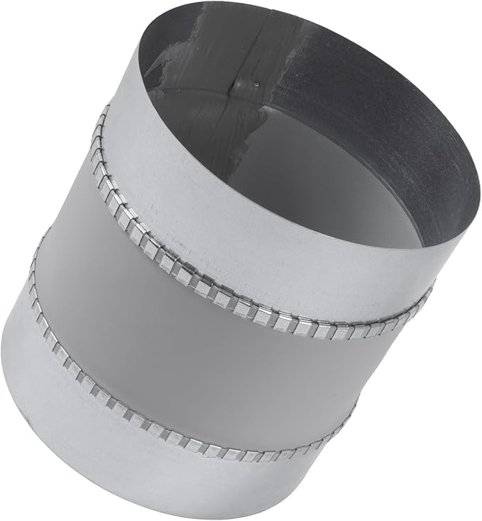 Vent Systems 6" Inch Flexible Vibration-Reducing Male Fit Duct Connector – Round Galvanized Steel Dryer Vent Hose Connector, Spiral Duct, Pipe Extender, HVAC Ventilation - Inline Duct Work Coupler