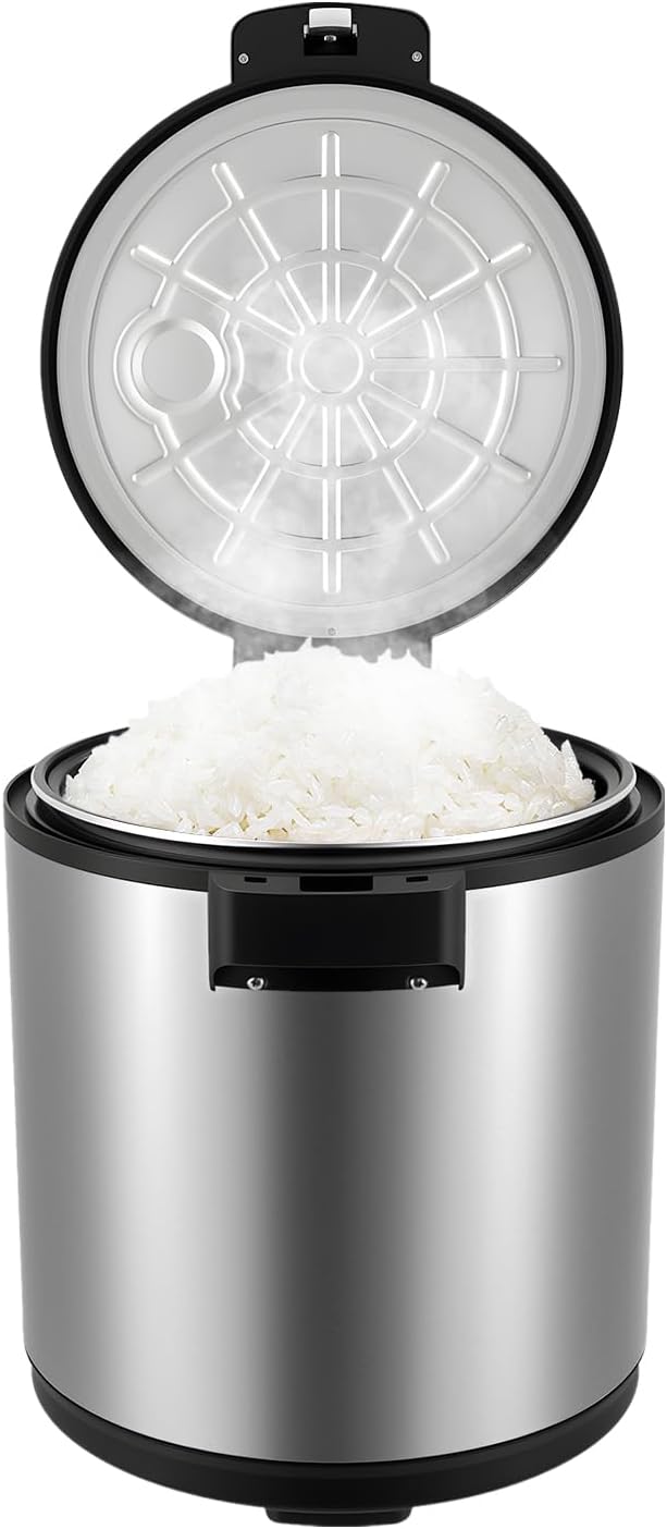 23L/6gal Commercial Rice Warmer with Nonstick Inner Pot and Rice Spoon, Large Capacity Soup Warmer, Stainless Steel Electric Food Warm for Home, Restaurant, Hotel Canteen