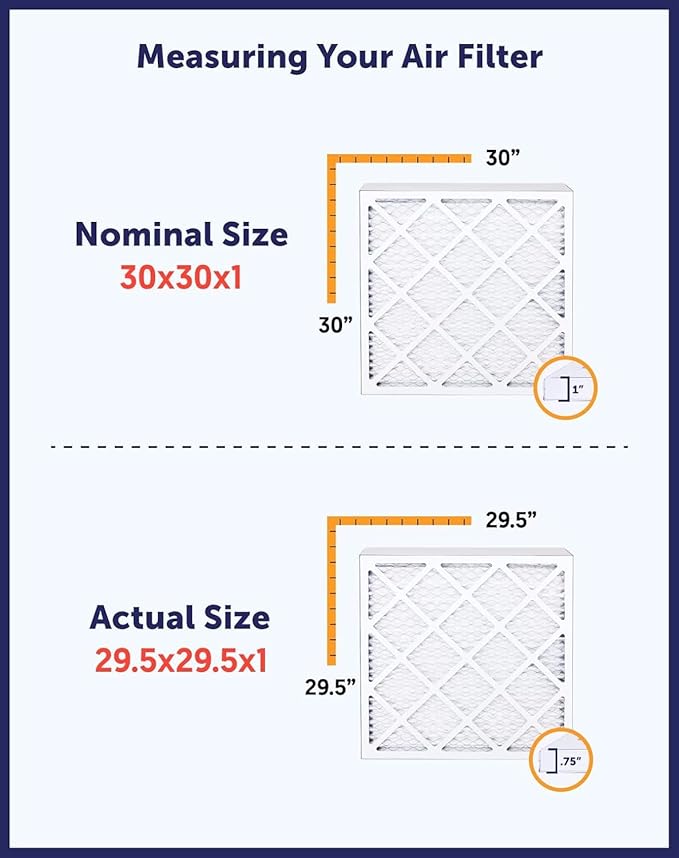 Filter King 27x27x1 Air Filter | 3-PACK | MERV 8 HVAC Pleated A/C Furnace Filters | MADE IN USA | Actual Size: 26.5 x 26.5 x .75"
